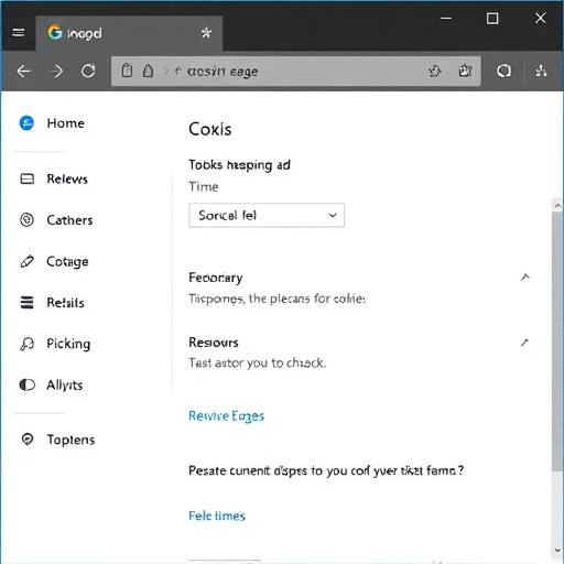 Captura de tela das configura√§√µes de cookies no Microsoft Edge